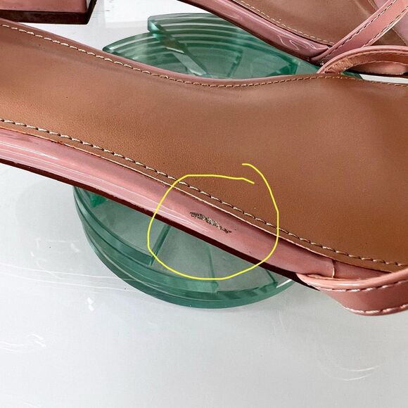 14th & Union Jemma Sandals Pink Patent Leather Pink Ankle Strap - Picture 2 of 9